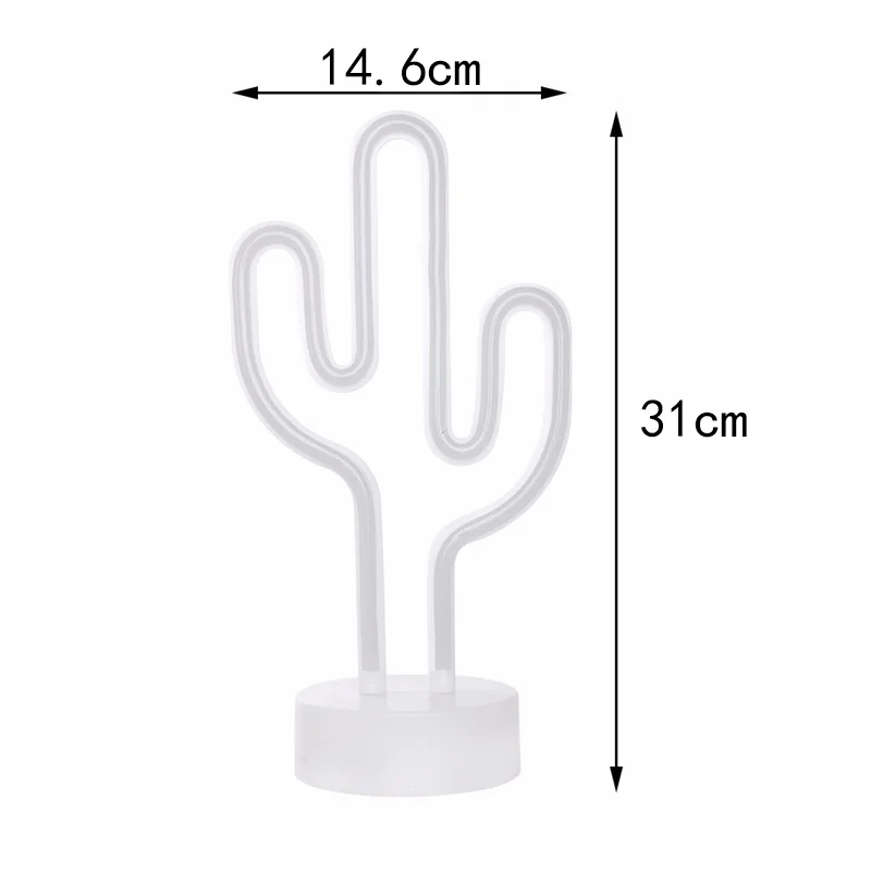 Cactus Неоновый ночной Светильник сердце/звезда/ананас/Кактус на батарейках настольная лампа День матери/подарок на день Святого Валентина украшения для дома K1128 D - Цвет: Cactus