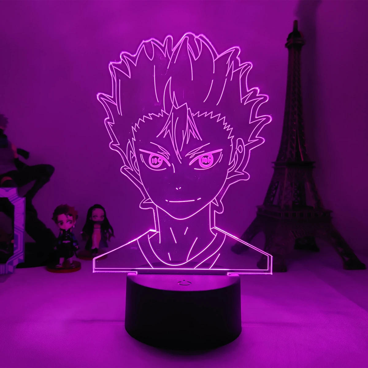 

Anime Haikyuu Nishinoya Yuu Figure for 3d Lamp Kids Child Bedroom Decor DIY toys Rgb Colorful Desk Led Night Light Manga Gift