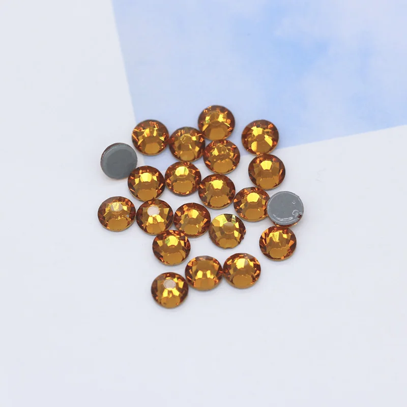 gold 144p 5A SS12-ss30 41-Цвета гладить на Стразы с прямой основой с украшением в виде кристаллов Стразы с плоской задней частью, горячая фиксация, супер яркие Стразы Стекло камень для одежды ремесло - Цвет: gold