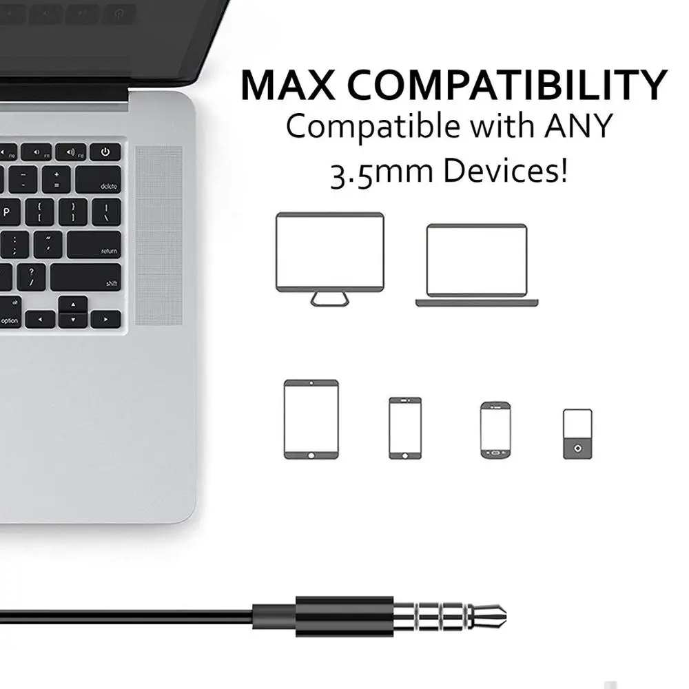 Earbuds Headphones with Stereo Mic and Remote Control Android Smartphones Compatible 3.5 mm Earphones 2pack Black | Электроника