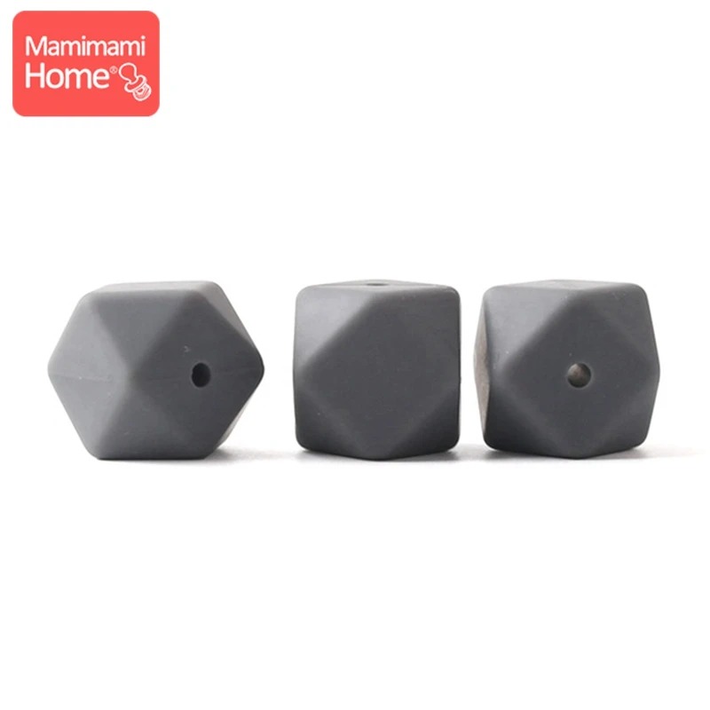 Gray Mamihome 5 шт. Детские Прорезыватели для кормления 17 мм силиконовая восьмиугольная бусина может жевать DIY Ювелирные изделия игрушки для коляски Аксессуары для кормления Детские трофеи - Цвет: Gray