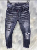 2021 fashion classic fashion trend dsquared2 washed worn holed spray painted mens motorcycle jeans t115 1