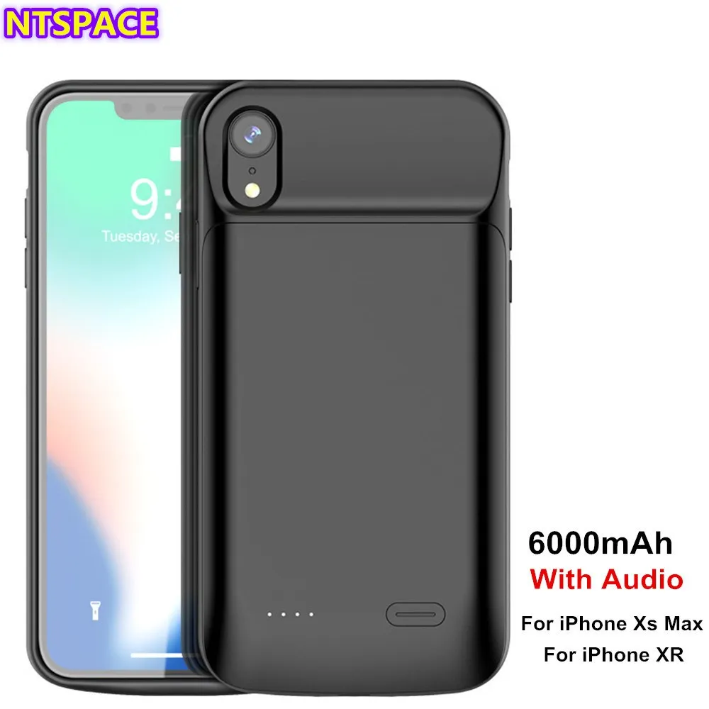 6000mAh батарея резервного копирования зарядное устройство чехол для iPhone XR