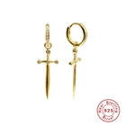 CANNER Real 925 Висячие серьги из серебра 925 пробы для женщин кинжал Цирконий Кулон Серьги для пирсинга серьги ювелирные изделия серьги