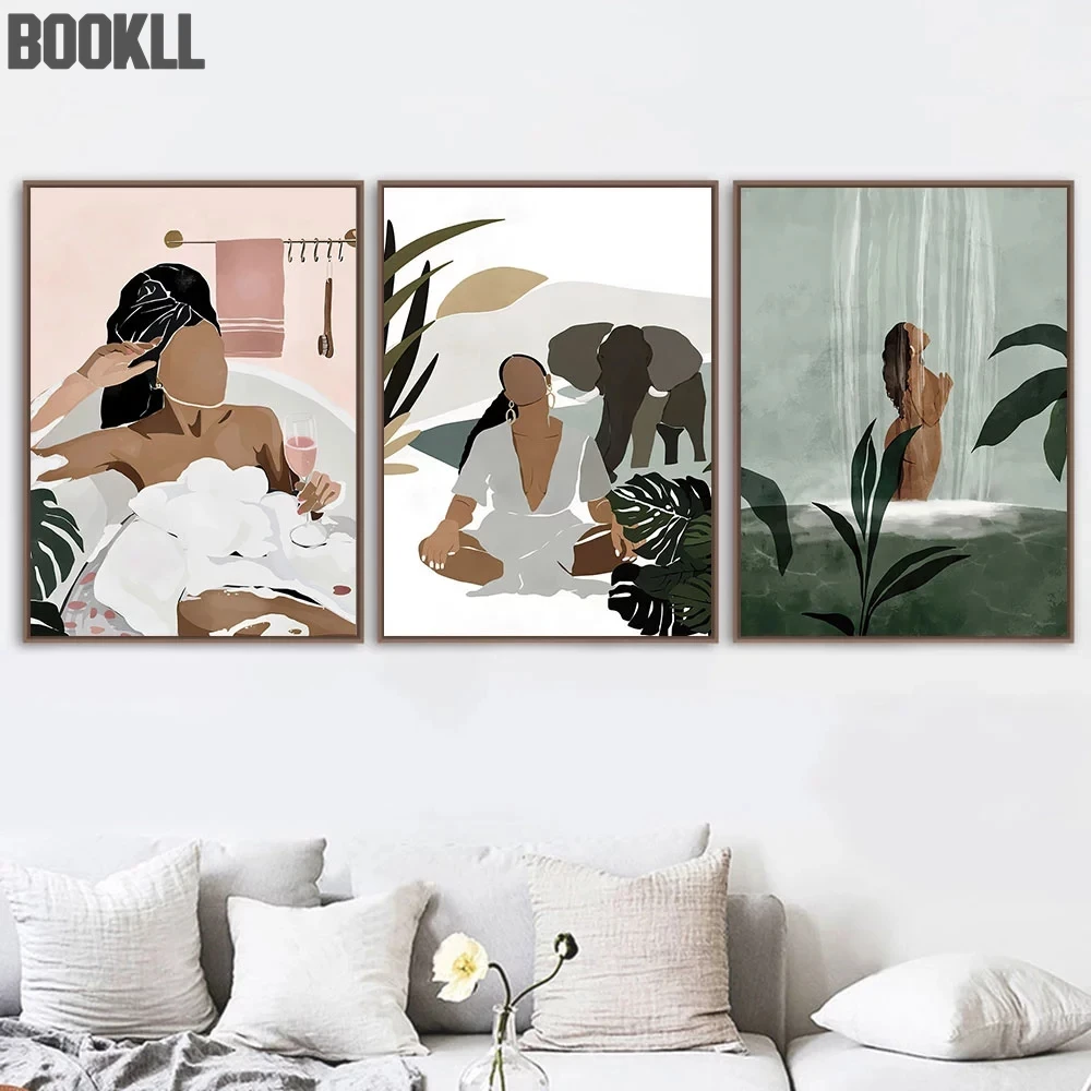 

Bubble bath Poster Take A Shower Canvas Painting Nordic Wall Art Print Yoga Meditation Morden Picture For Living Room Decor