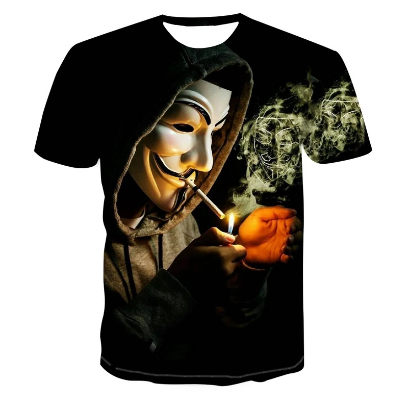 

Summer New Tops Men's Clown Printing T-shirt Casual Man Loose Sports Short Sleeve Oversized T-shirt Men's Breathable Shirt