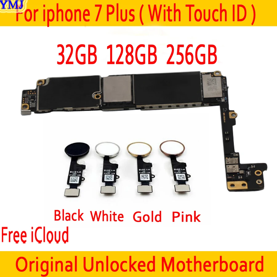 Материнская плата 32 Гб 128 ГБ 256 для iphone 7 plus с Touch ID/No ID 100% Оригинальный