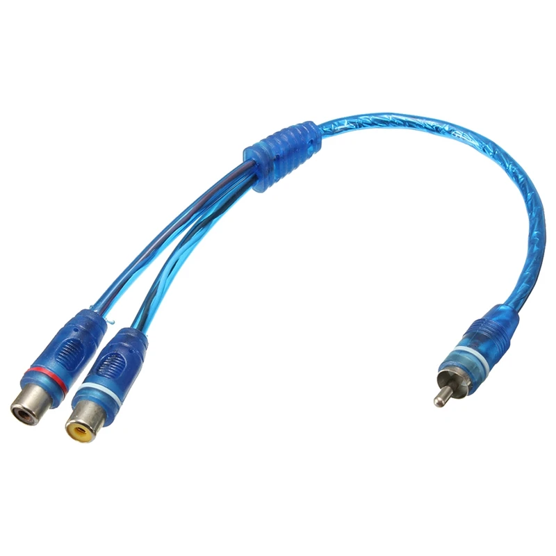 2x RCA Phono Y Splitter Lead Adapter Cable 1 Male To 2 Female Car Connector 30cm | Электроника