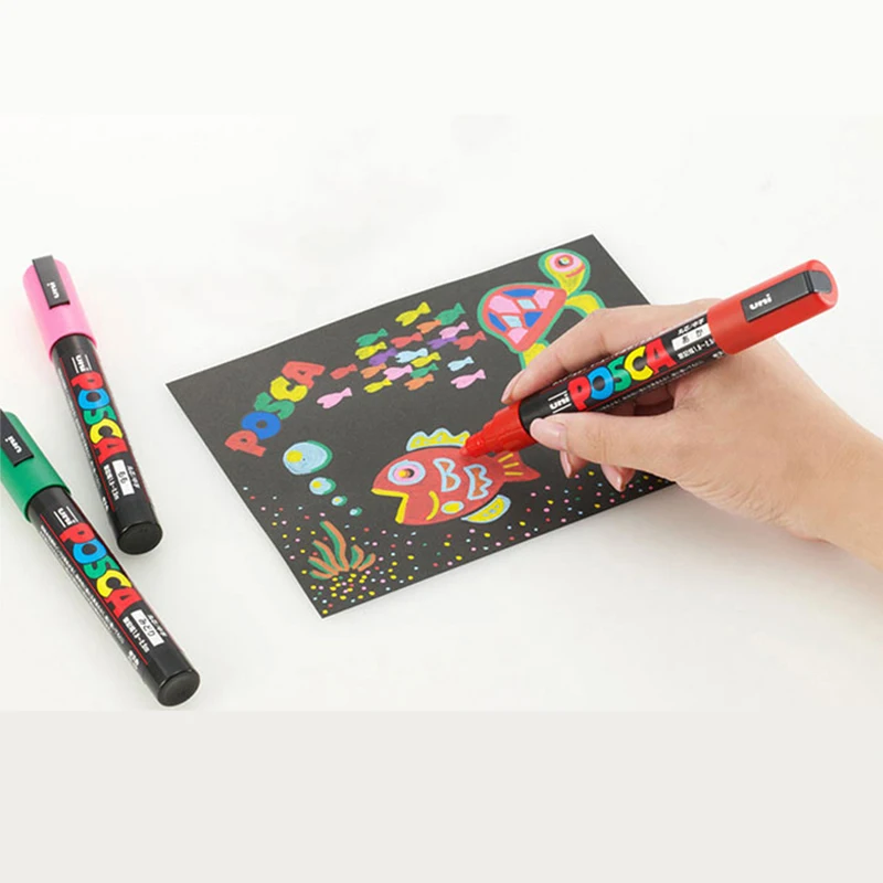 3 шт Япония UNI POSCA Маркер Краска Ручка PC-1M ручная краска ed картина в стиле комикса поп-плакат рекламная ручка 0,7 круглая головка вода