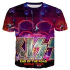 Летняя модная футболка CLOOCL с коротким рукавом 3D для мужчин и женщин, популярная металлическая футболка рок-группы KISS Band, Повседневная Уличная одежда, милый пуловер