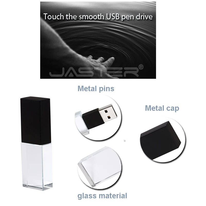 JASTER логотип Кристалл Usb 2,0 флэш-накопитель с подарочной коробкой 2 ГБ 4 ГБ 8 ГБ 16 ГБ 32 ГБ 64 ГБ(более 10 шт бесплатный логотип