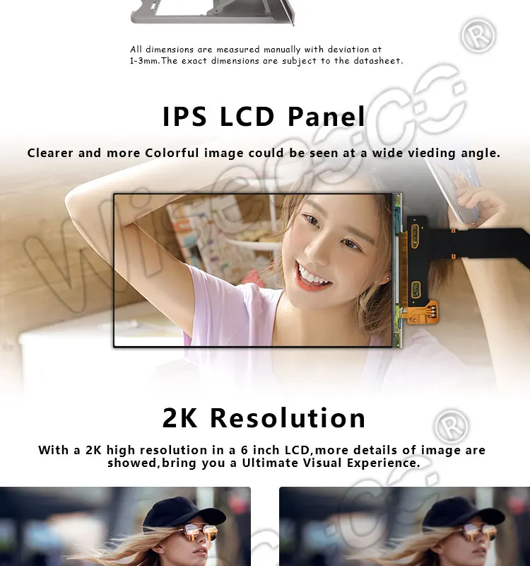 Wisecoco 2k ЖК-экран 6 дюймов 2560x1440 1440p TFT ips ЖК-панель Высокая яркость LS060R1SX02 HDMI к MIPI плата драйвера