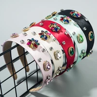 baroque full hairband colorful rhinestone geometric temperament personality headband ladies party prom gifts hair accessories