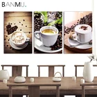 3 Панели, Настенная картина BANMU, принт, ароматный кофе на холсте, картины, домашний декор, плакат, украшение для кухни, спальни