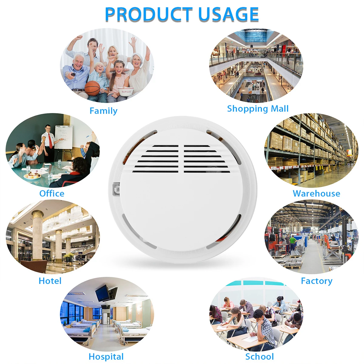 Фотоэлектрический независимый детектор дыма датчик Пожарной Сигнализации 80 дБ