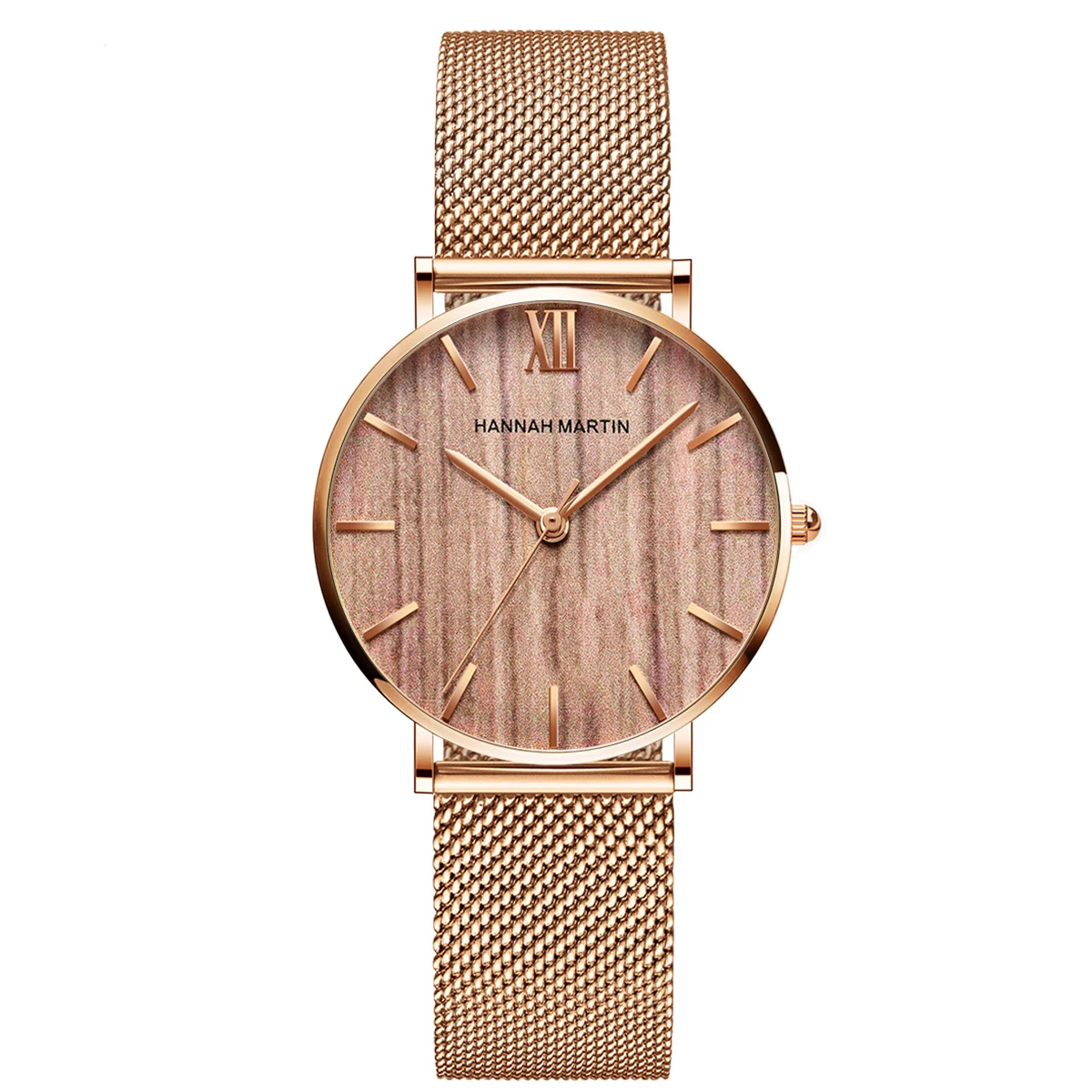 

New Model Ins Tiktok Hot Sandalwood Cherry Wood and Stainless Steel Mesh Watches Women Wristwatches Watches Dropshipping