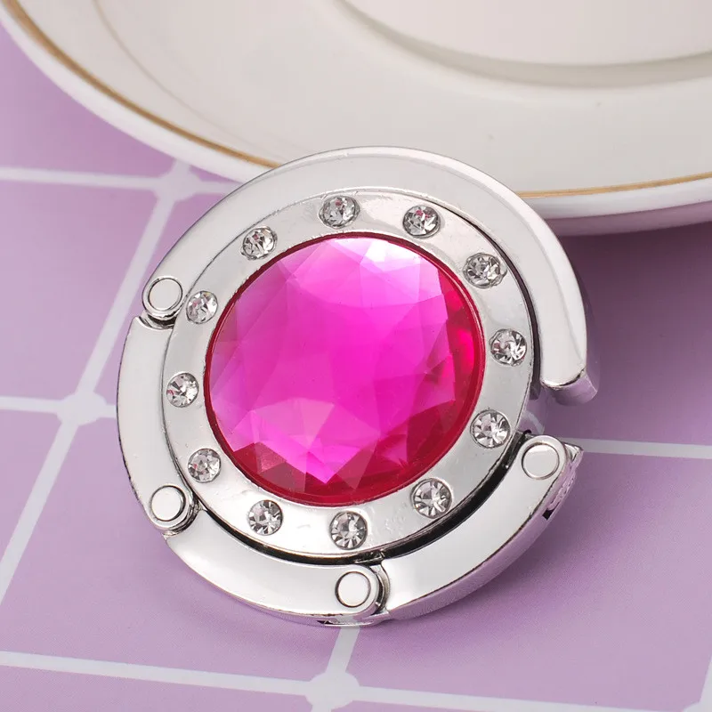 Rose red 1 шт., переносная металлическая складная сумка, кошелек, крючок, вешалка для сумки, кошелек, крючок, держатель для сумки, сумка, складной крючок для стола - Цвет: Rose red