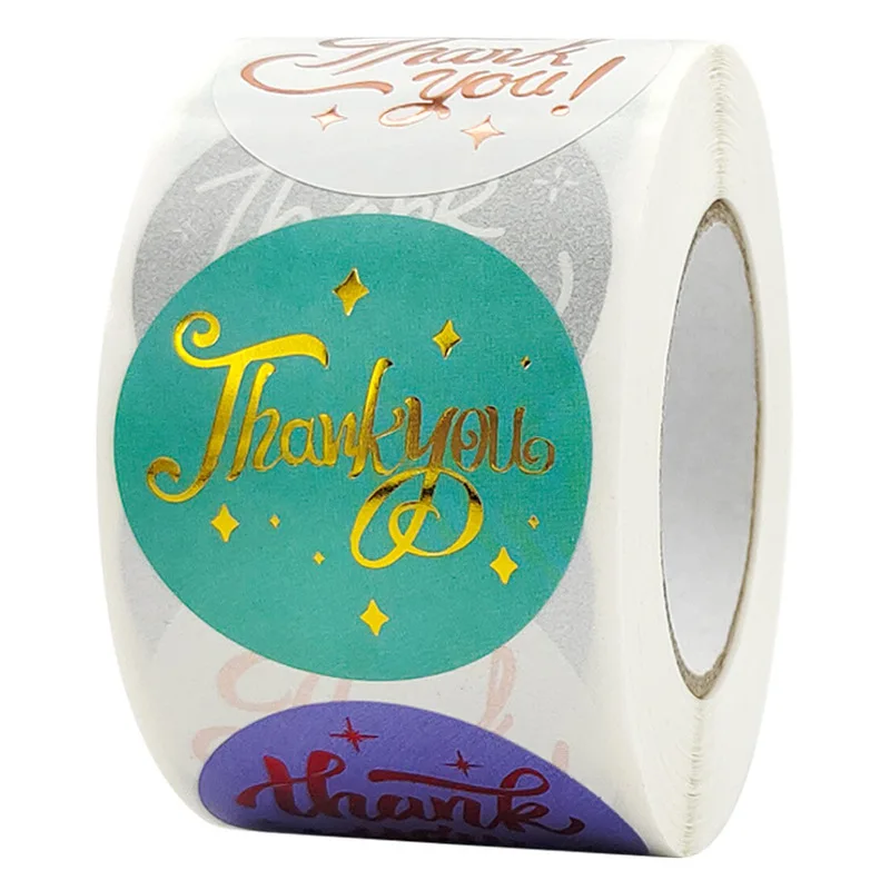 

500pcs 1.5inch bronzing thank you stickers sealing labels self adhesive paper sticker gift wrapping supplies decorations