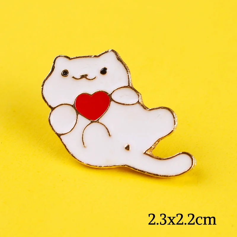 Эмалированная булавка в виде симпатичной кошки для творчества металлические