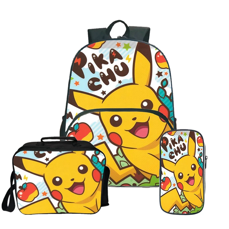 27 Pokemon Pikachu Kawaii рюкзак Пенал Школьный рюкзак для подростков девочек мальчиков рюкзак для ланча 3 шт./компл. детский дорожный рюкзак - Цвет: 27