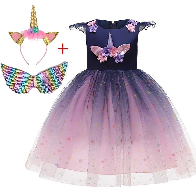 

2021 Summer Girls Dress Unicorn Clothes Kids Dresses For Girls Tutu Christmas Party Princess Dress Children Clothing vestidos