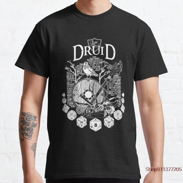 

RPG Class Series Druid White Version Summer Funny T Shirt Men Print Election T-shirt Casual Tees Fashion Streetwear TShirt