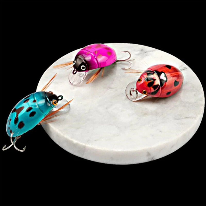 

Artificial ladybug Fishing Bait Insect Fishing Lures Topwater CrankBait Bass Fishing Tackle Lure bait Coccinell