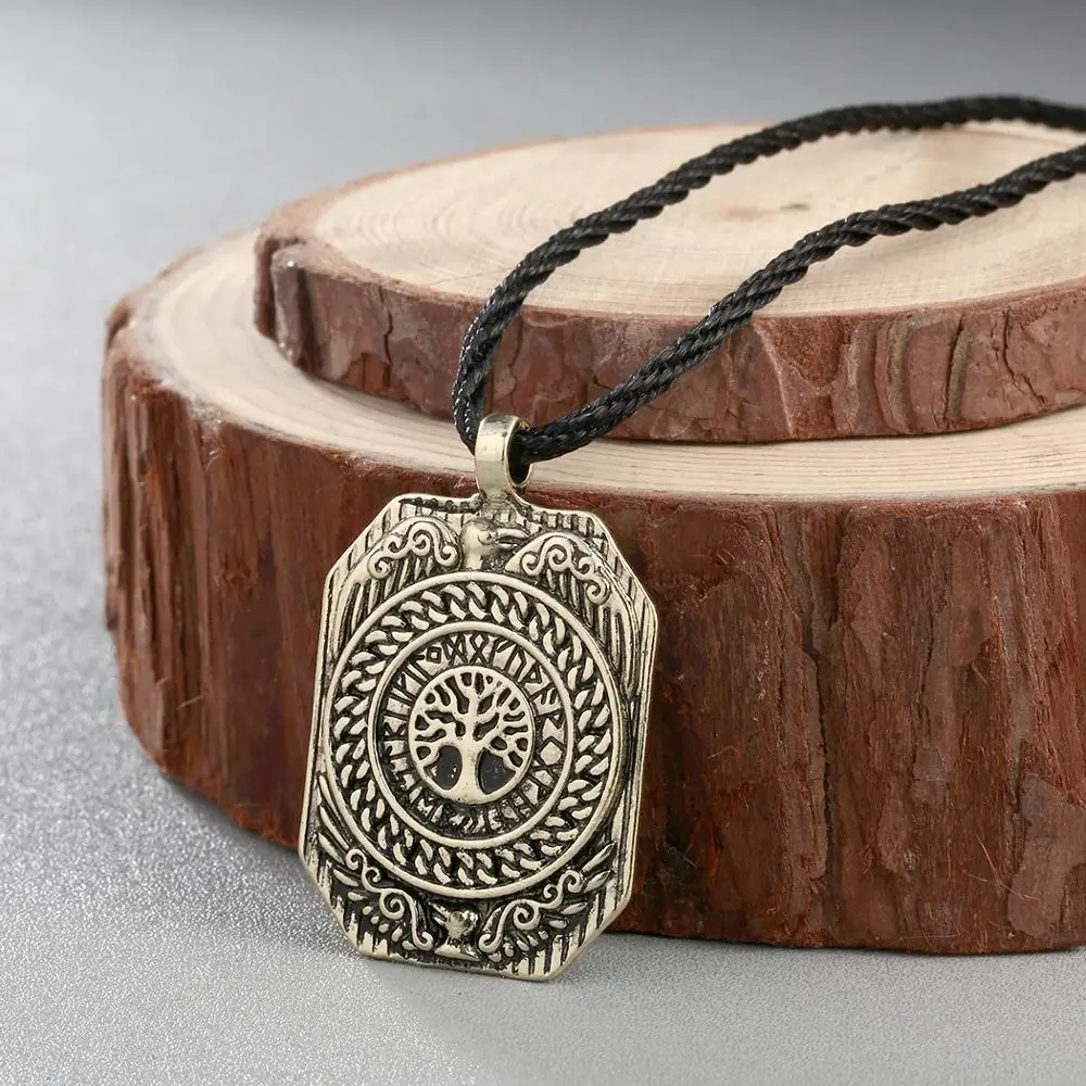 QIAMNI подвеска в виде легендарного дерева викингов амулет ожерелье Valknut
