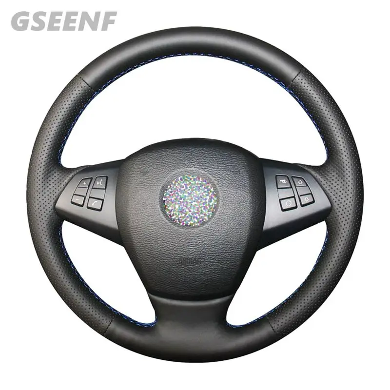 

Black Steering Wheel Cover Artificial Leather Hand-stitched Car Steering Wheel Covers For BMW X6 E71 2008-2015 E70 X5 2008-2014