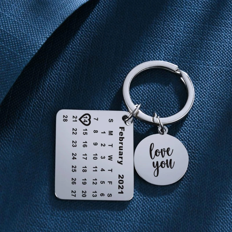 2021 2.14 Valentine Jewelry Calendar Keychain I Love You New Year Memory Gift | Key Chains