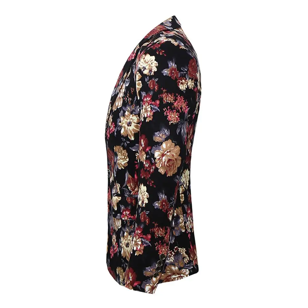 Мужской цветочный костюм из двух предметов повседневный (пиджак + брюки) для