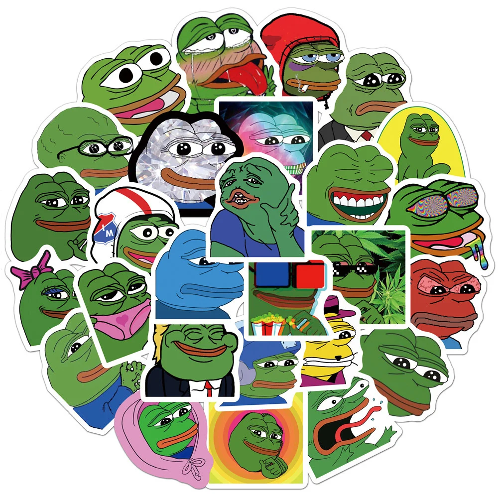 103050pcs interesting frog pepe meme graffiti stickers diy scrapbook skateboard laptop luggage phone guitar sticker kids toy free global shipping