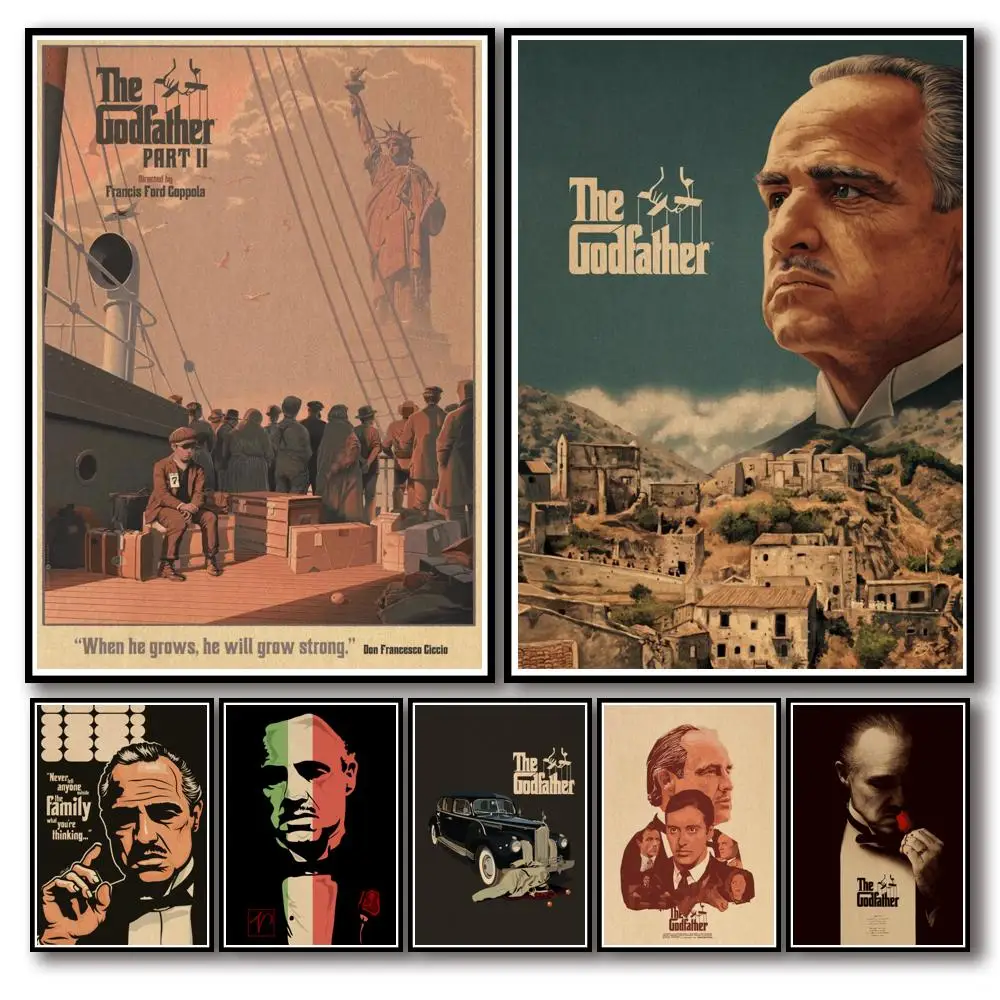 26 Designs Movie The Godfather Kraftpaper Poster Artwork Fancy Wall Sticker for Coffee House Bar A3 | Painting &amp Calligraphy