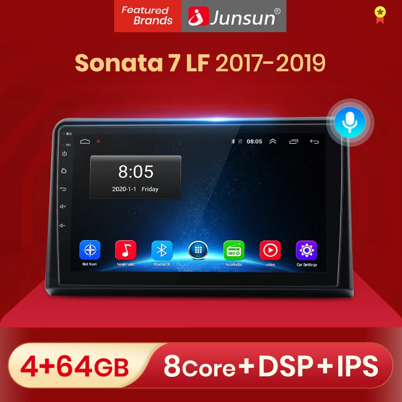 Автомагнитола Junsun V1 pro мультимедийный видеоплеер на Android 10 для Hyundai Sonata 7 LF 2017-2019 2 din