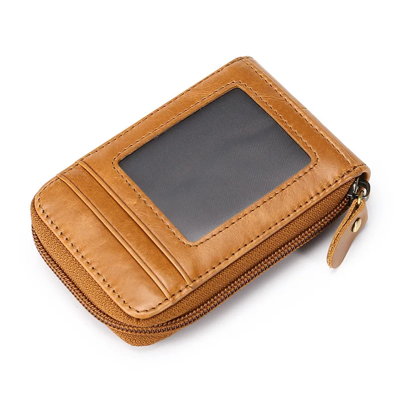 Кошелек из натуральной кожи с RFID блокировкой держатель для кредитных карт