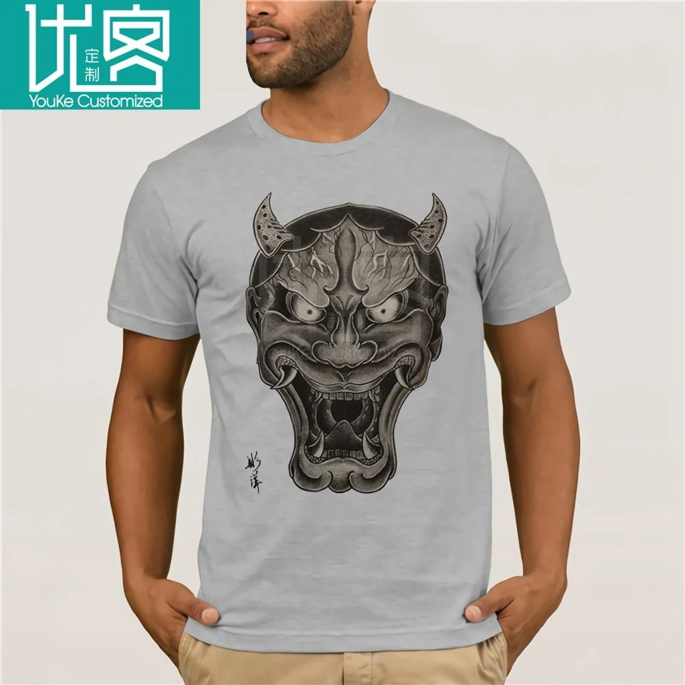 Мужская футболка OG Hannya японская маска демона традиционная художественная с