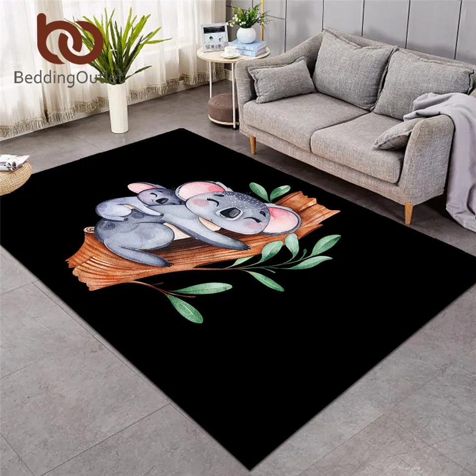 

Постельное белье Koala Семья большие ковры для гостиной мультфильм животных игровой коврик милый уютный ковер 122x183 Дерево лист центр ковер