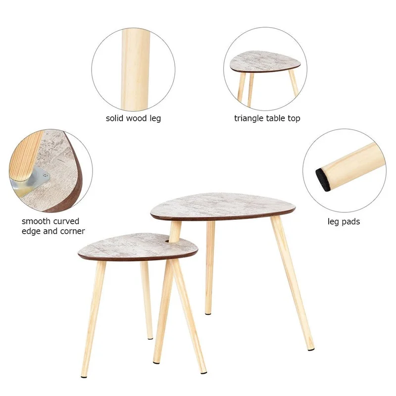 2 шт. журнальные столики с деревянными ножками и мягкими вспененными подушечками