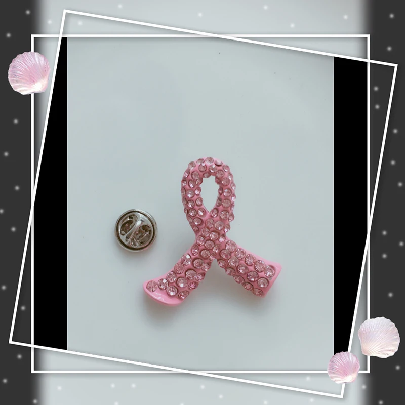 Брошь MZC с розовой лентой для предотвращения рака груди украшение платья