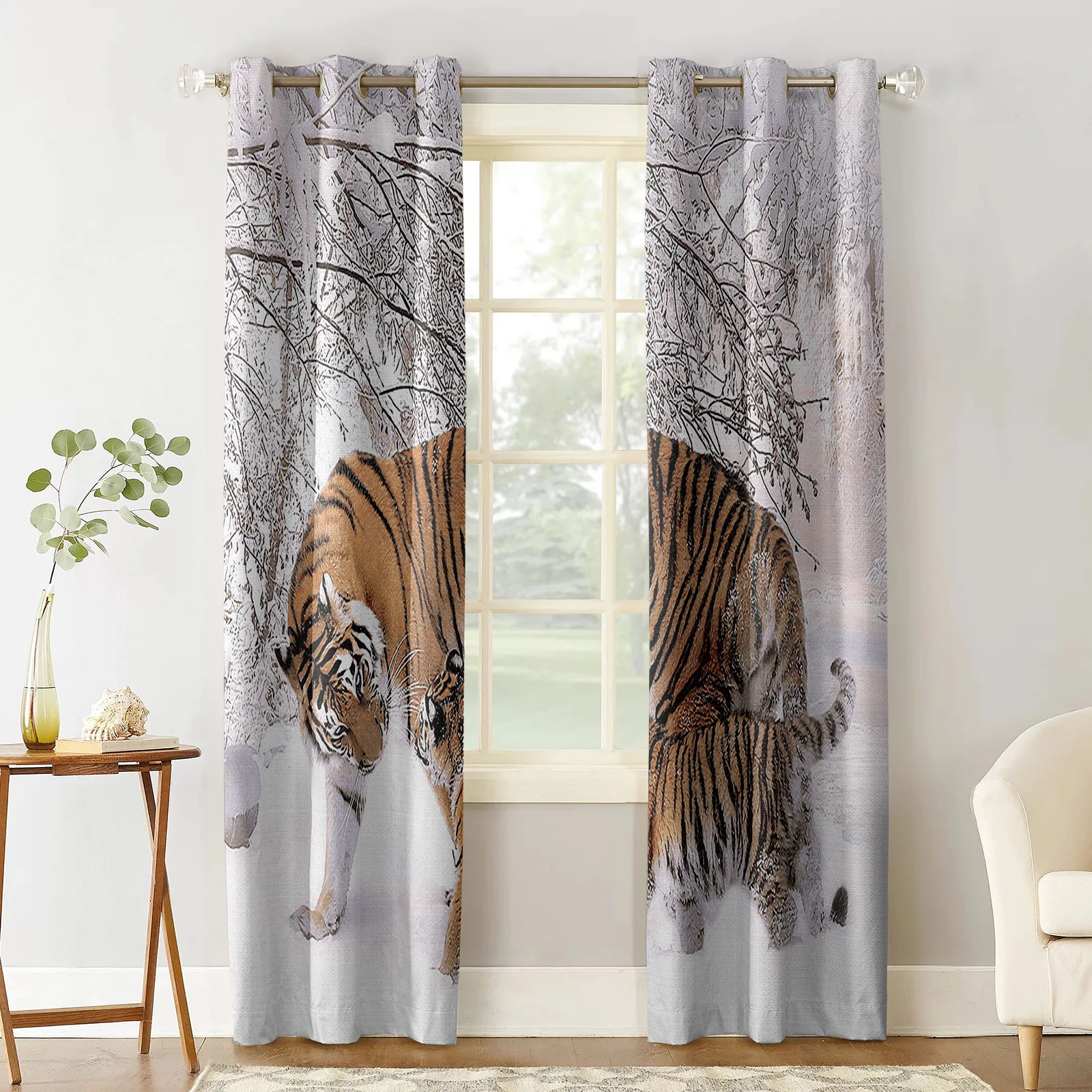 Шторы с принтом Дикий Тигр зимние занавески для гостиной спальни кухни детской