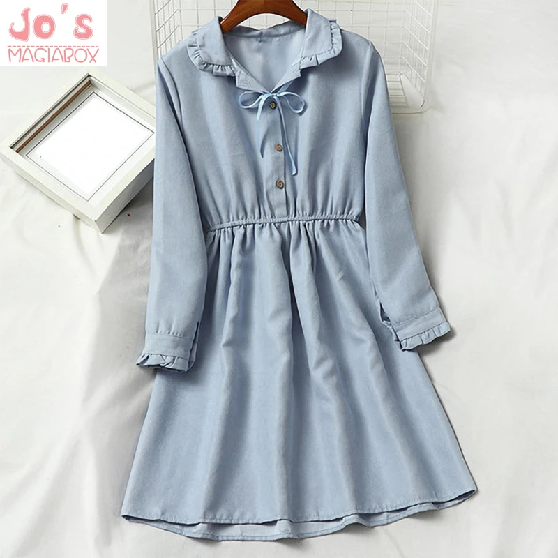 Зимнее повседневное однотонное женское платье трапеция с длинным рукавом и