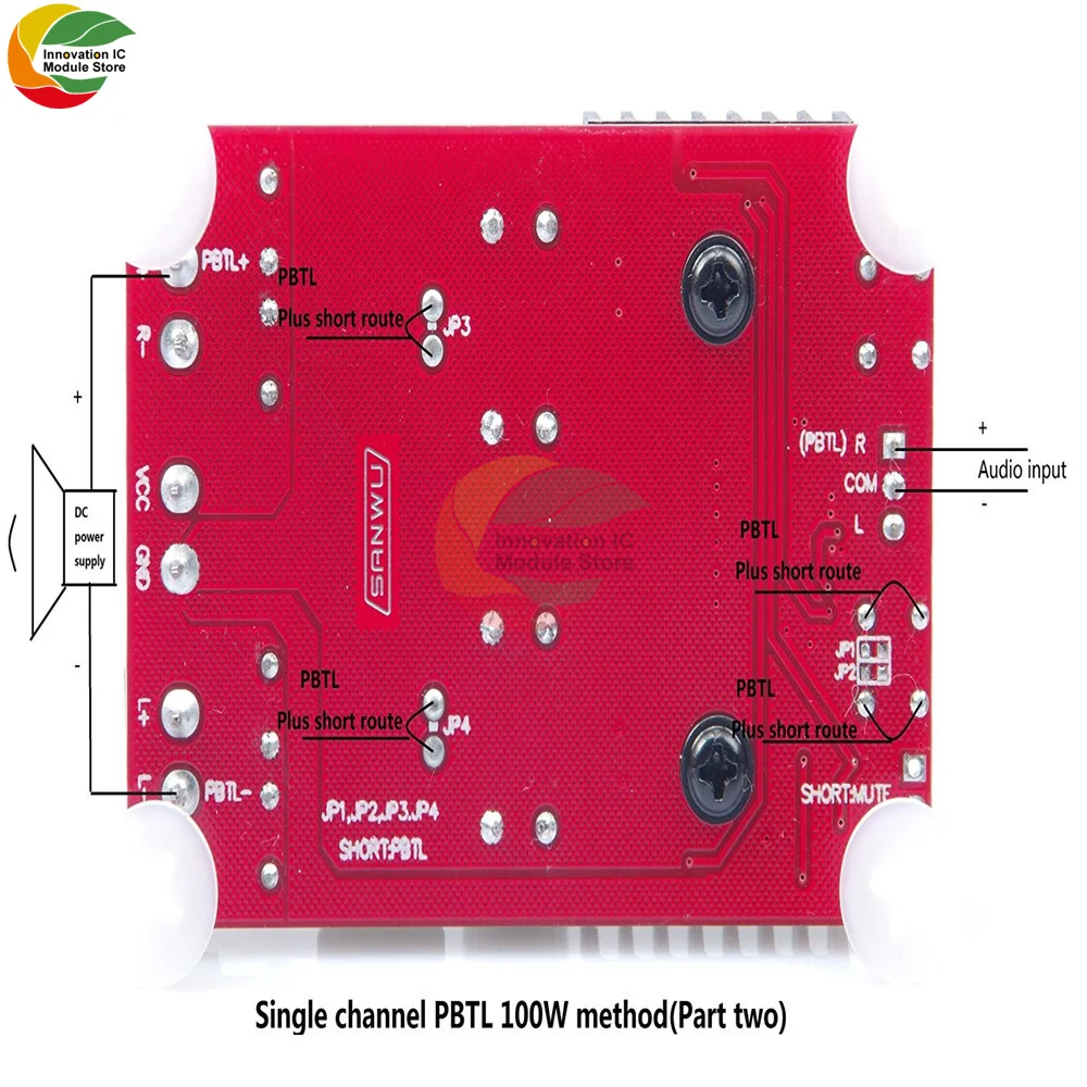 Ziqqucu WAVGAT TPA3116D2 50Wx2 2 0 плата усилителя TPA3116 PBTL 100 Вт стерео аудио усилители DC 24 В для 4