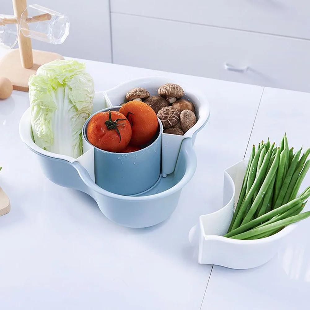 

Double-layer Vegetable Drainer Household Fruit Drain Basket Multi-function Washing Bowl Kitchen Accessories AUG889