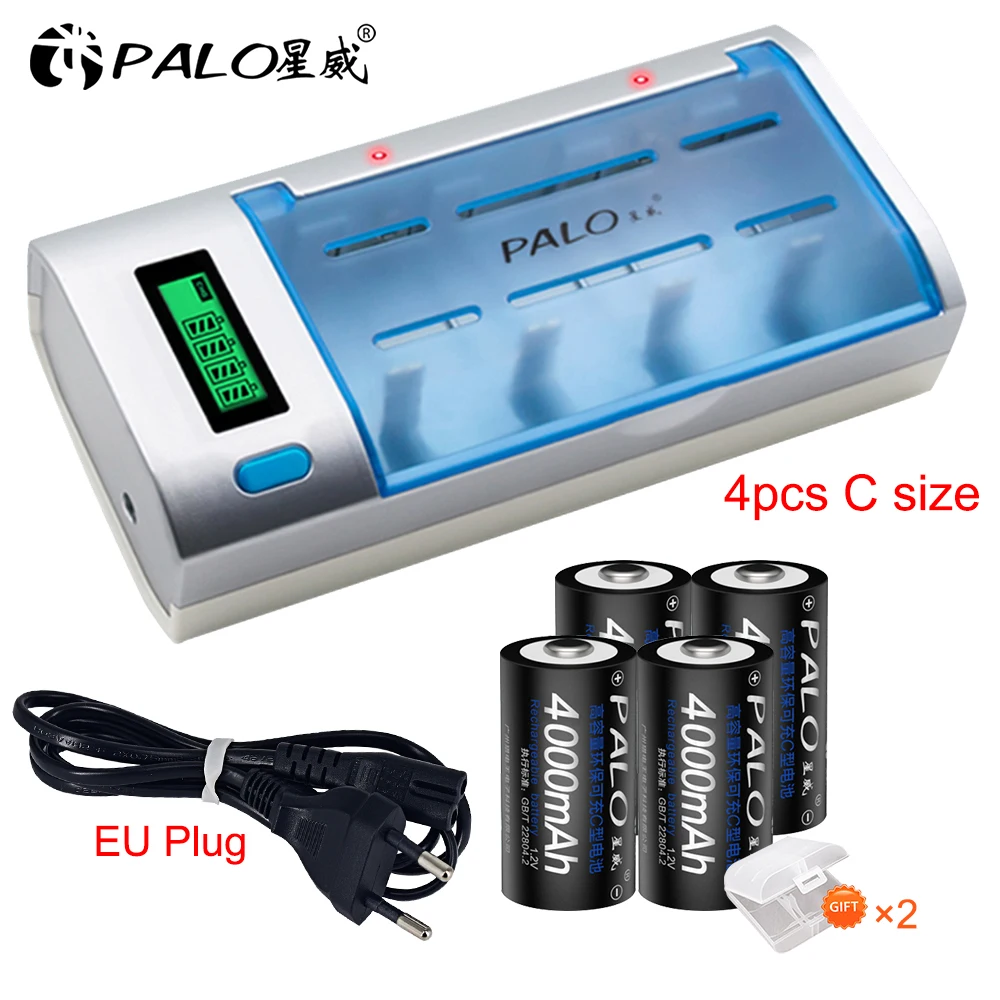 Умное интеллектуальное зарядное устройство PALO для аккумуляторов 1 2 В Ni-MH AA AAA C/D/9 в