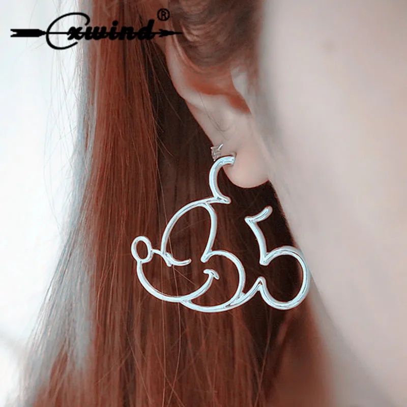 Cxwind/Дизайнерские серьги-гвоздики изображением Микки Мауса для женщин девочек