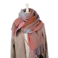 new winter women plaid scarf female luxury scarves lady tassel bandana women solid shawl wraps