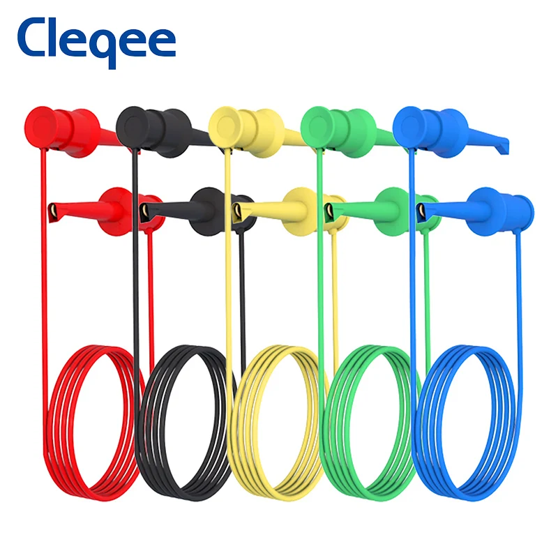 Cleqee P1520 5 шт. двойной SMD IC тестовый крюк зажим свинцовый силиконовый кабель 20AWG