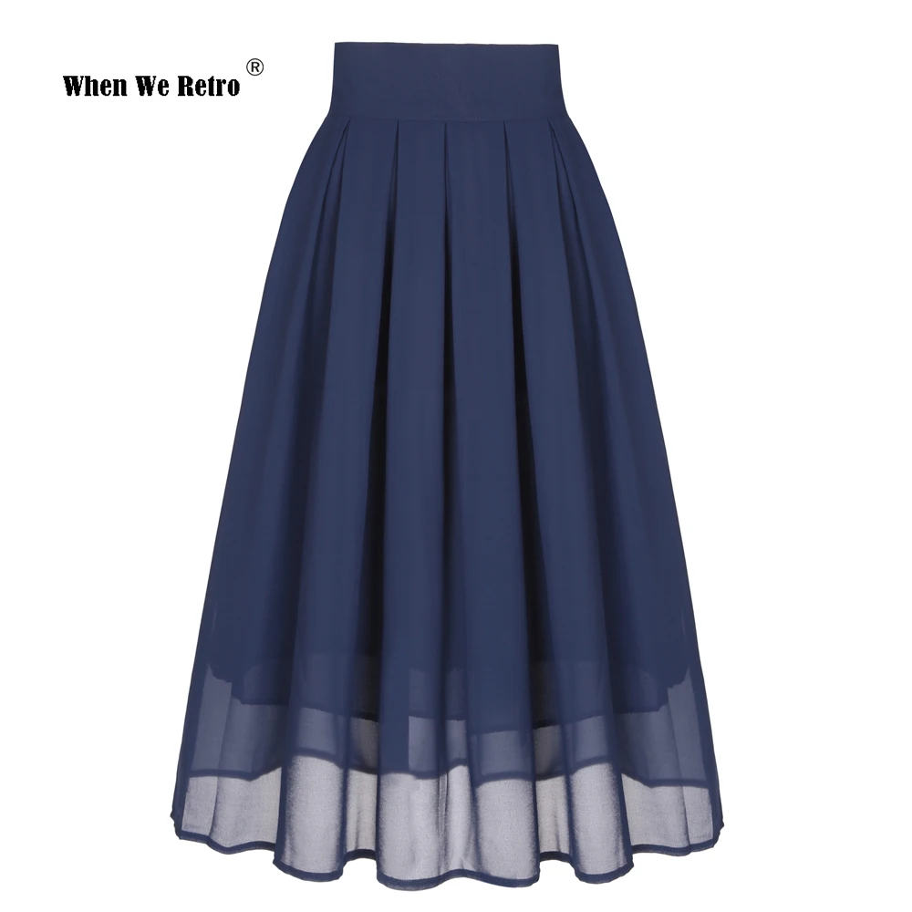 Модная Повседневная длинная Плиссированная юбка для женщин AL0166 с высокой талией