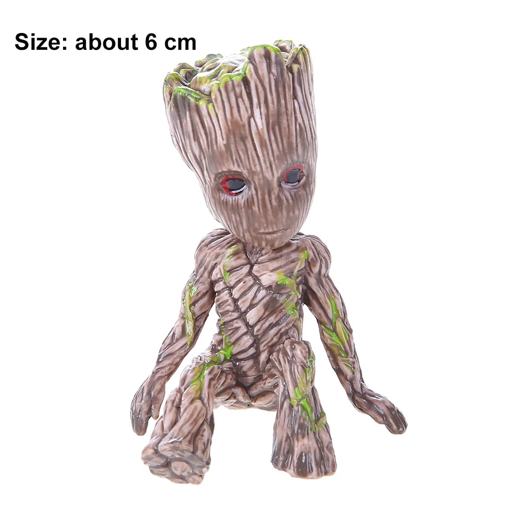 04 Flower Pot Creative Home Baby Groot Flowerpot Cute Toy Pen Pot Holder PVC Hero Model Baby Tree Man Garden Plant Pot Groot - Цвет: 04