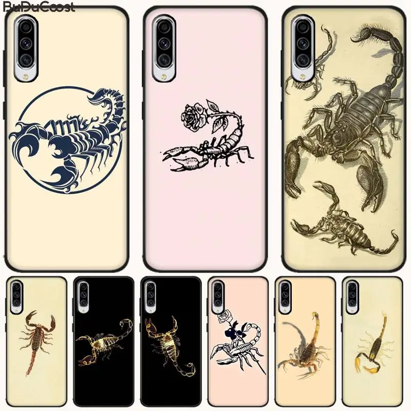 

Animal Crab Scorpion Cute TPU black Phone Case Cover Hull For Samsung A10 20 30 40 50 70 10S 20S 2 Core C8 A30S A50S A7 8 9